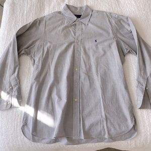 RALPH LAUREN Men's Luxury Oxford Black Patterned Button Down Shirt (33/32 16.5)